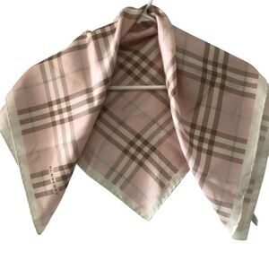 Vintage Burberry Pink Plaid Scarf